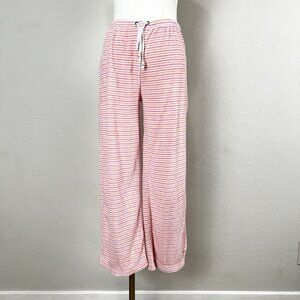 Lilly Pulitzer Terry Cloth Drawstring Pants Pink Striped Wide Leg Crop Size‎ XS